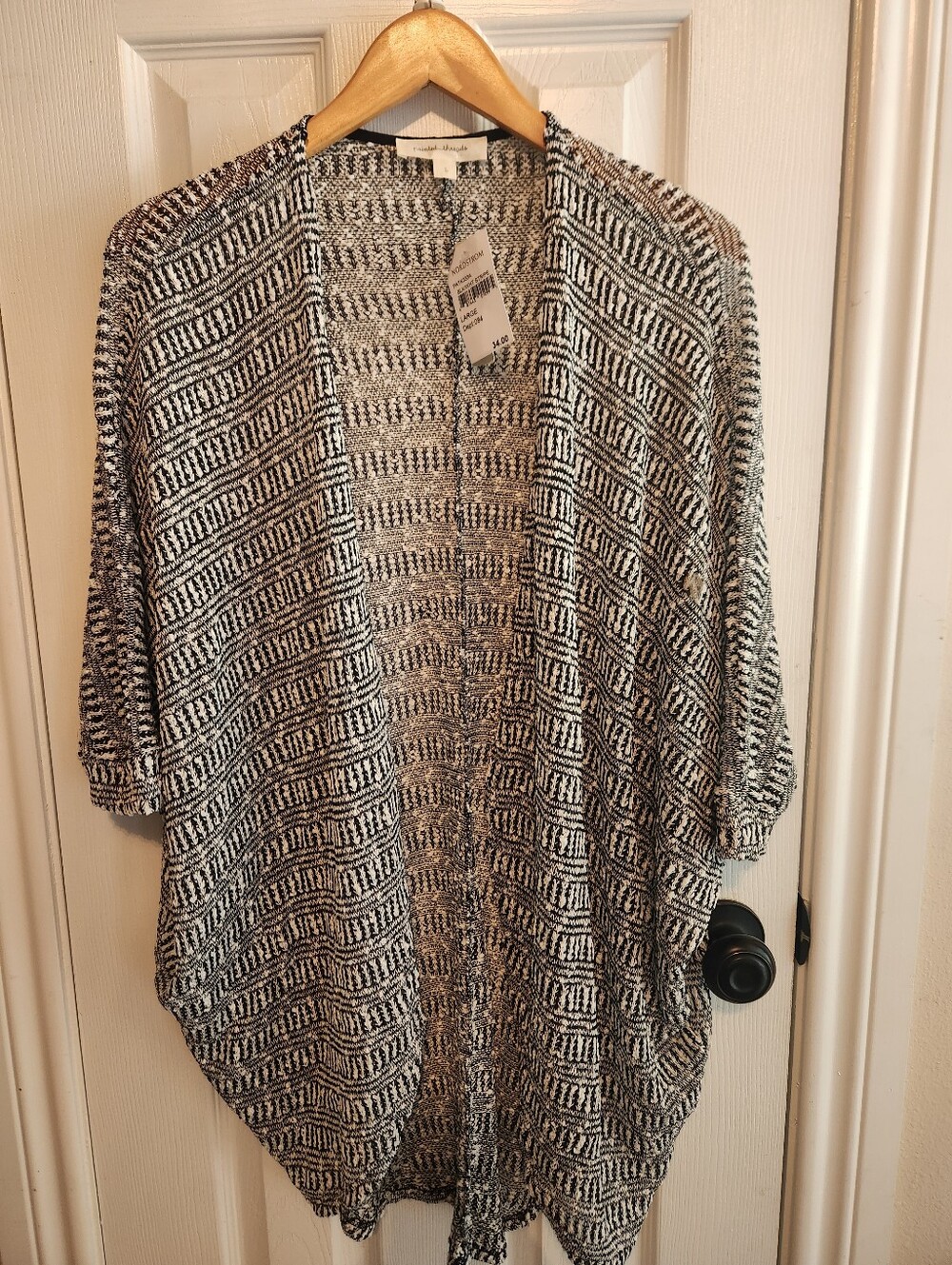 Painted Threads Cardigan Size Large Black And White Stripes Nordstrom NWT